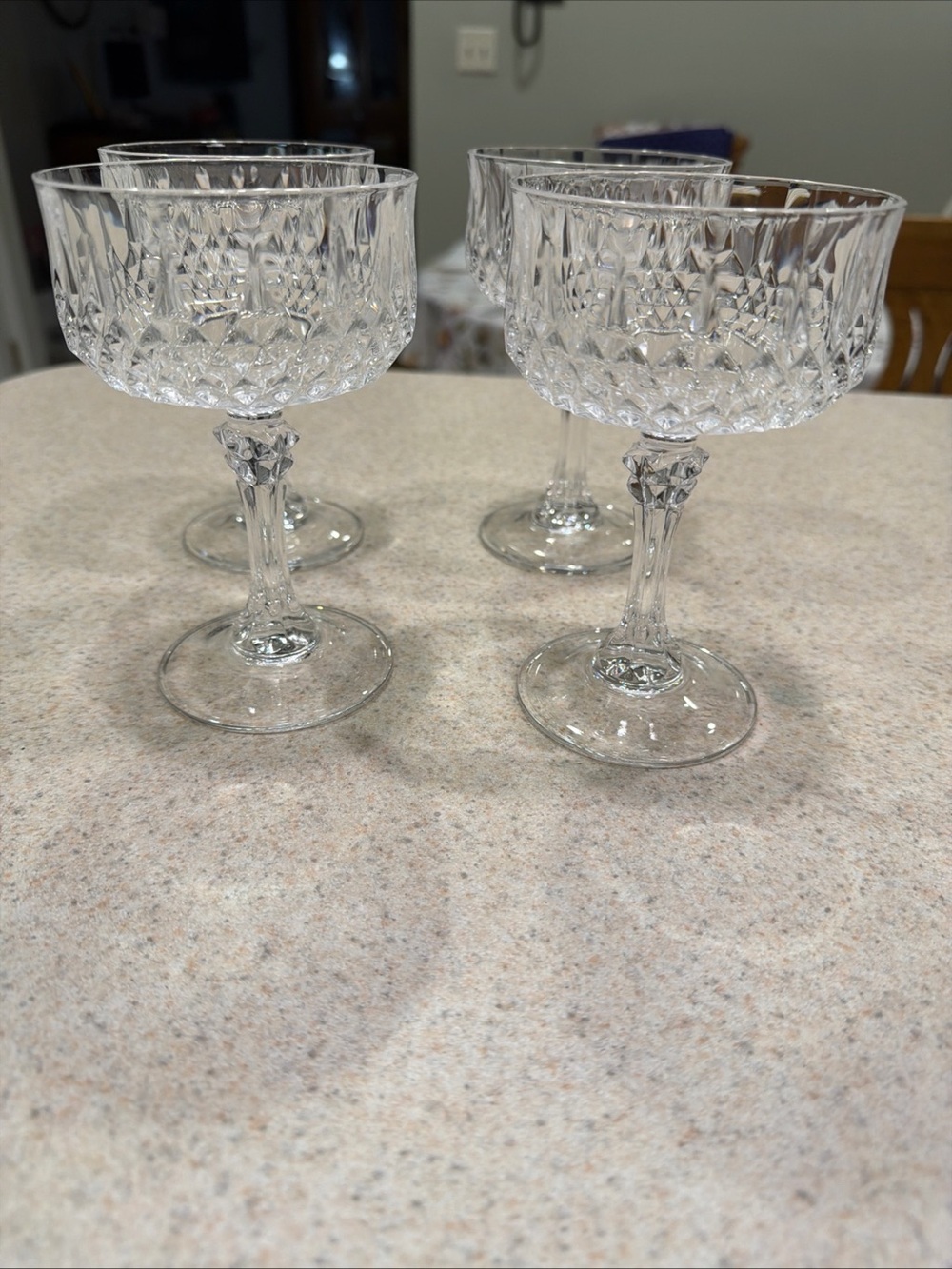 Vintage Cristal d’ Arques Crystal Cut Vintage Coupe Glasses - Clear Stemware Set - Picture 8 of 8
